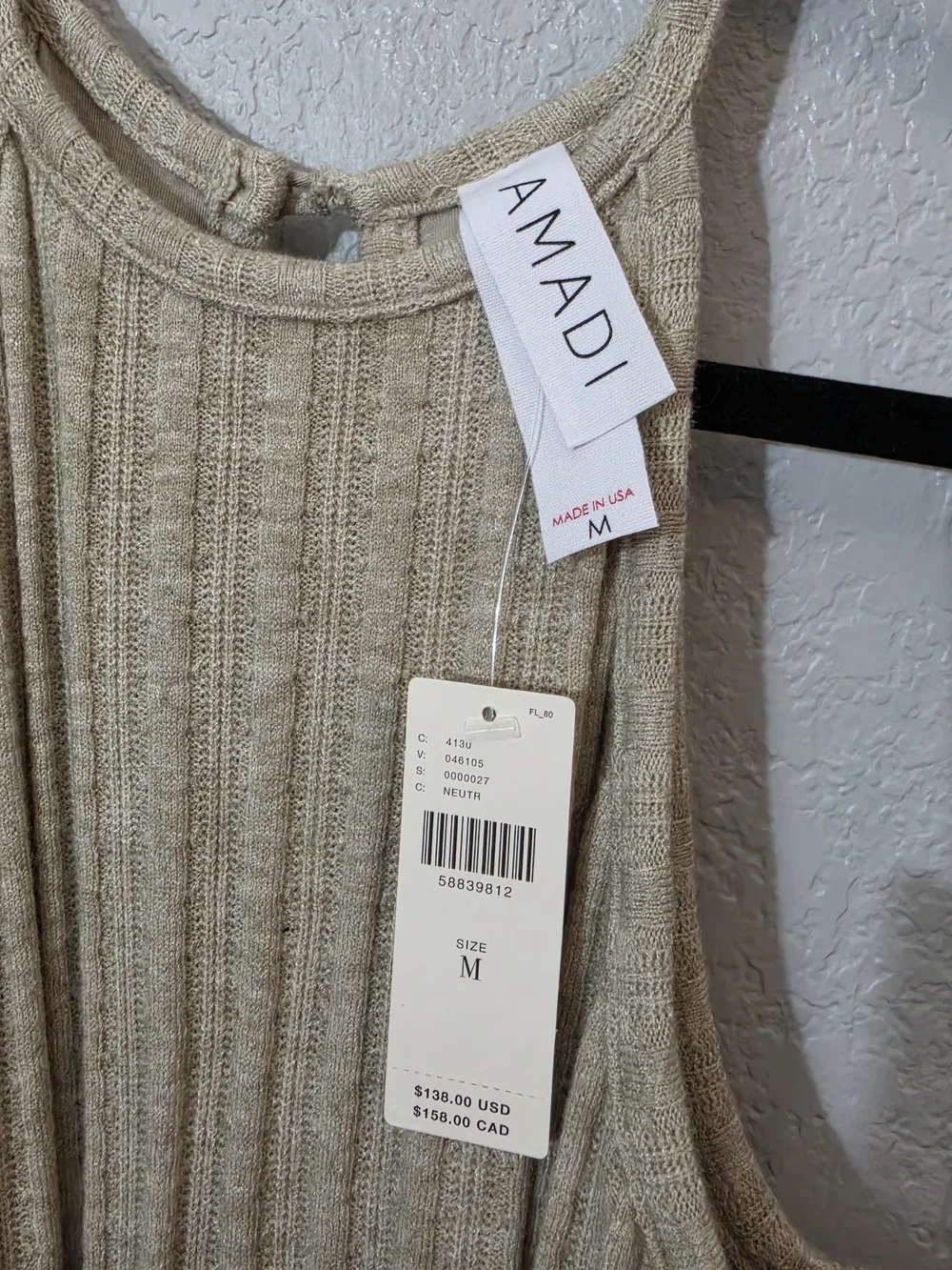 NWT Anthropologie/Amadi Caroline Knit Halter Maxi Dress In Oatmeal Womens M - Picture 10 of 16